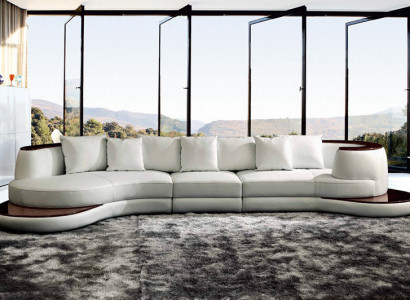Leather Sofa, Corner Sofa, Living Landscape, Round Couch, Seat Upholstery Set, Round Sofa, New